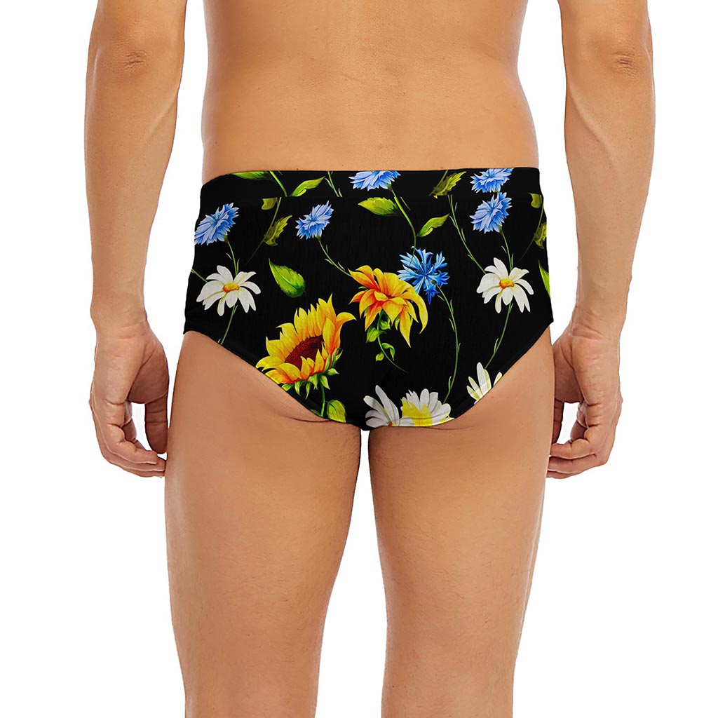 Sunflower Chamomile Pattern Print Men's Briefs