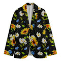 Sunflower Chamomile Pattern Print Men's Cotton Blazer