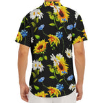 Sunflower Chamomile Pattern Print Men's Deep V-Neck Shirt