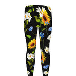 Sunflower Chamomile Pattern Print Men's leggings