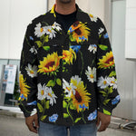 Sunflower Chamomile Pattern Print Men's Shirt Jacket