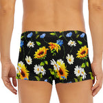 Sunflower Chamomile Pattern Print Men's Short Boxer Briefs