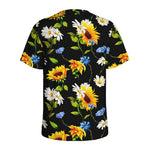 Sunflower Chamomile Pattern Print Men's Sports T-Shirt