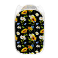 Sunflower Chamomile Pattern Print Mesh Laundry Hamper