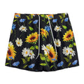 Sunflower Chamomile Pattern Print Mesh Shorts