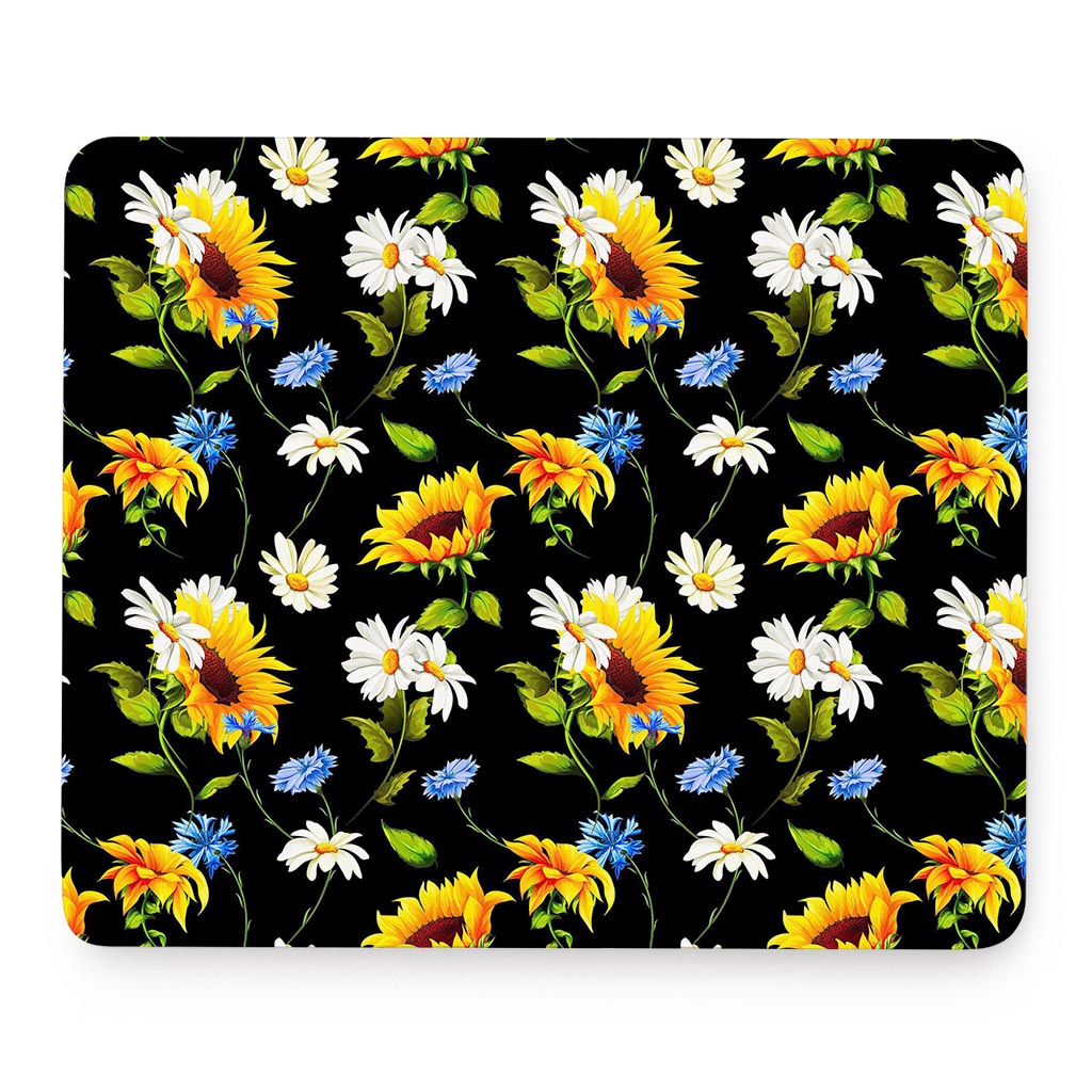 Sunflower Chamomile Pattern Print Mouse Pad