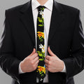 Sunflower Chamomile Pattern Print Necktie