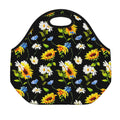 Sunflower Chamomile Pattern Print Neoprene Lunch Bag