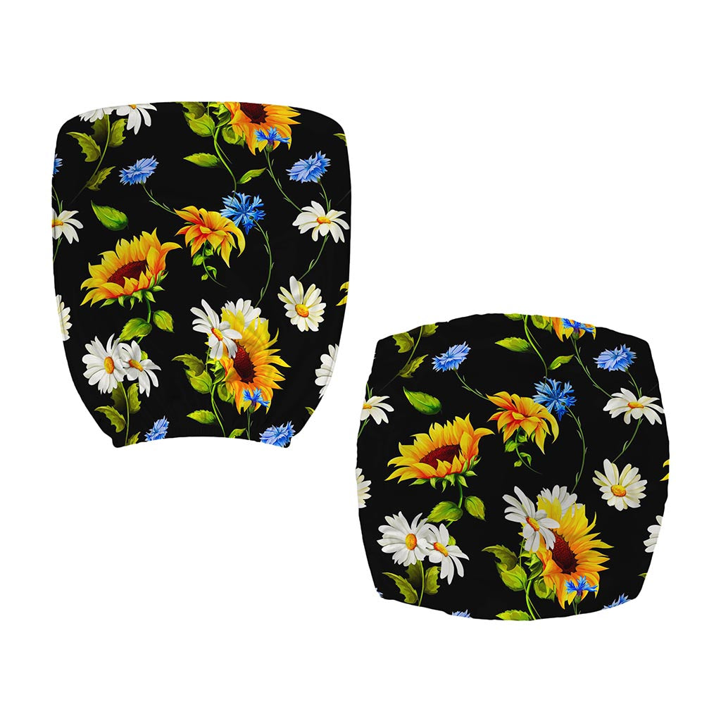 Sunflower Chamomile Pattern Print Office Chair Cover