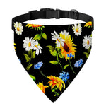 Sunflower Chamomile Pattern Print Over The Collar Dog Bandana