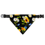 Sunflower Chamomile Pattern Print Over The Collar Dog Bandana
