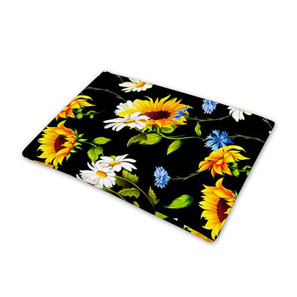 Sunflower Chamomile Pattern Print Pet Cooling Mat Cover