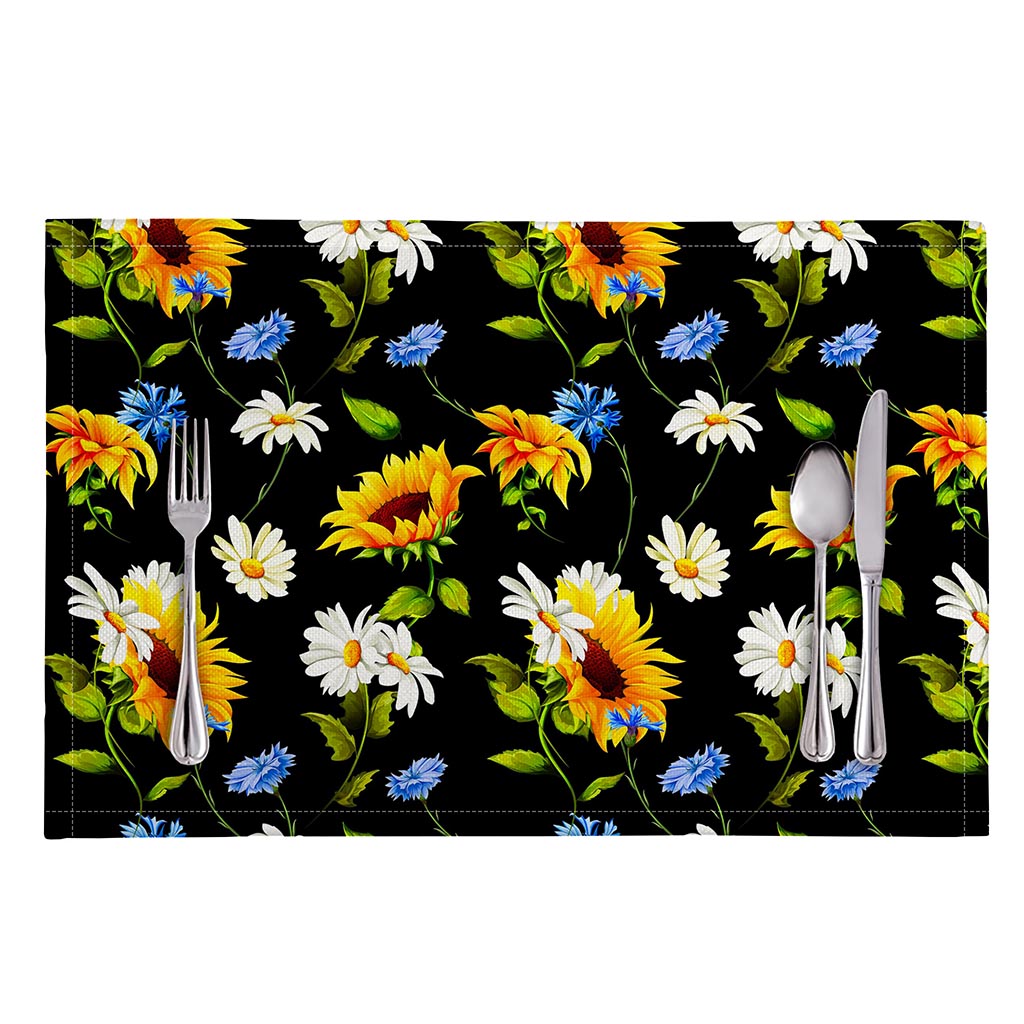 Sunflower Chamomile Pattern Print Placemat