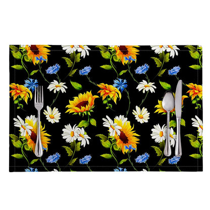 Sunflower Chamomile Pattern Print Placemat
