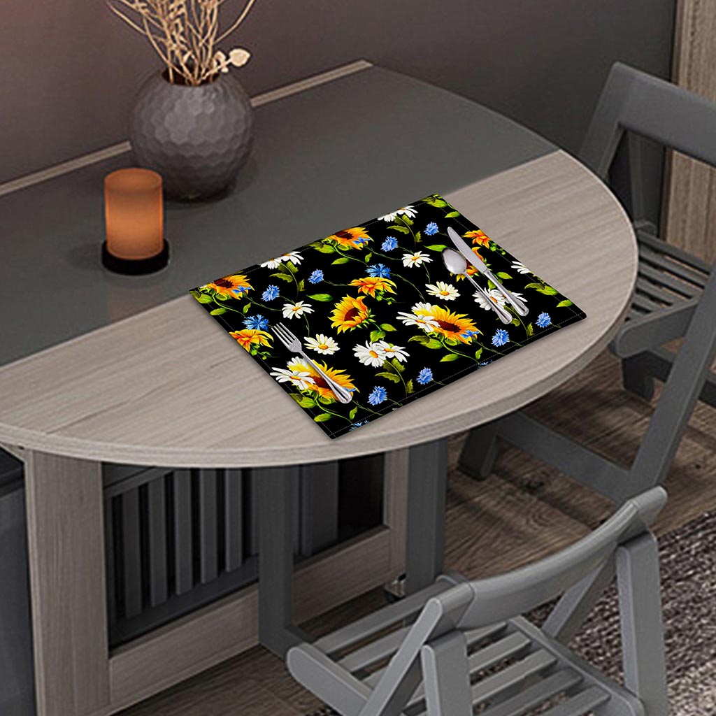 Sunflower Chamomile Pattern Print Placemat