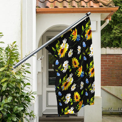 Sunflower Chamomile Pattern Print Polyester Flag