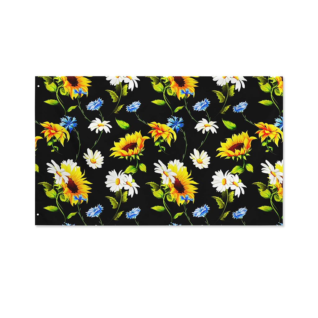 Sunflower Chamomile Pattern Print Polyester Flag