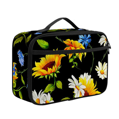 Sunflower Chamomile Pattern Print Portable Lunch Bag