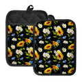 Sunflower Chamomile Pattern Print Pot Holders With Pocket