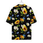 Sunflower Chamomile Pattern Print Rayon Hawaiian Shirt