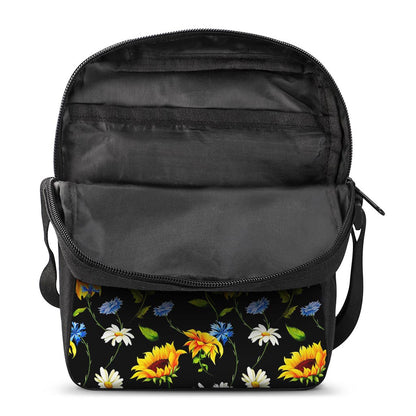 Sunflower Chamomile Pattern Print Rectangular Crossbody Bag