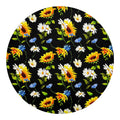 Sunflower Chamomile Pattern Print Round Blanket
