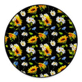 Sunflower Chamomile Pattern Print Round Floor Mat