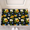 Sunflower Chamomile Pattern Print Rubber Doormat