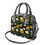 Sunflower Chamomile Pattern Print Shoulder Handbag