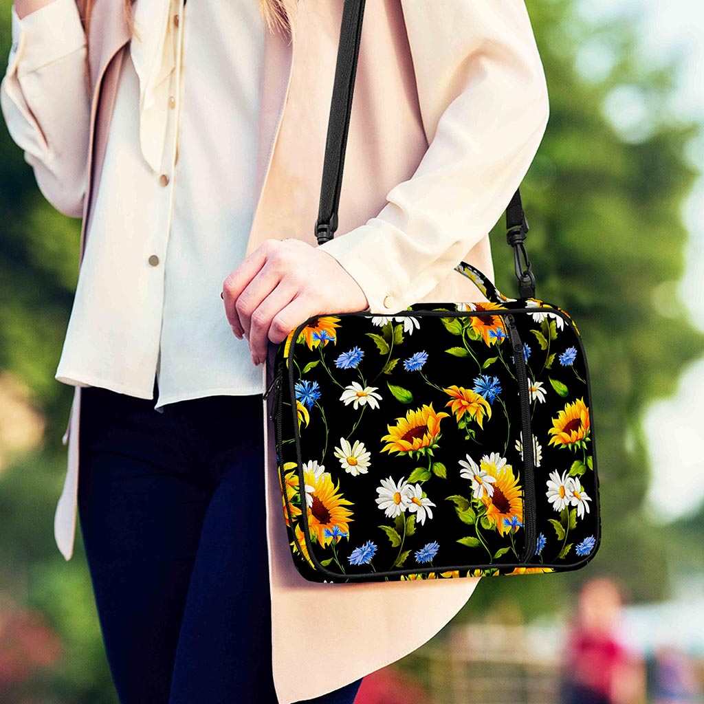 Sunflower Chamomile Pattern Print Shoulder Strap Bible Bag