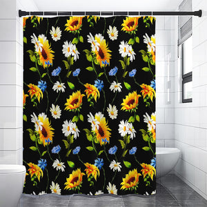 Sunflower Chamomile Pattern Print Shower Curtain
