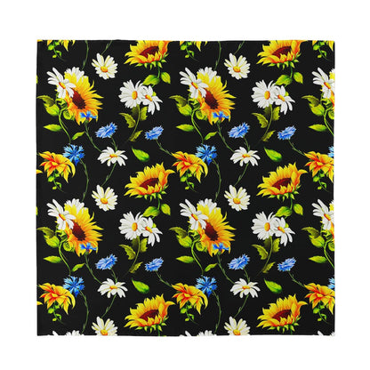 Sunflower Chamomile Pattern Print Silk Bandana