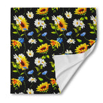 Sunflower Chamomile Pattern Print Silk Bandana
