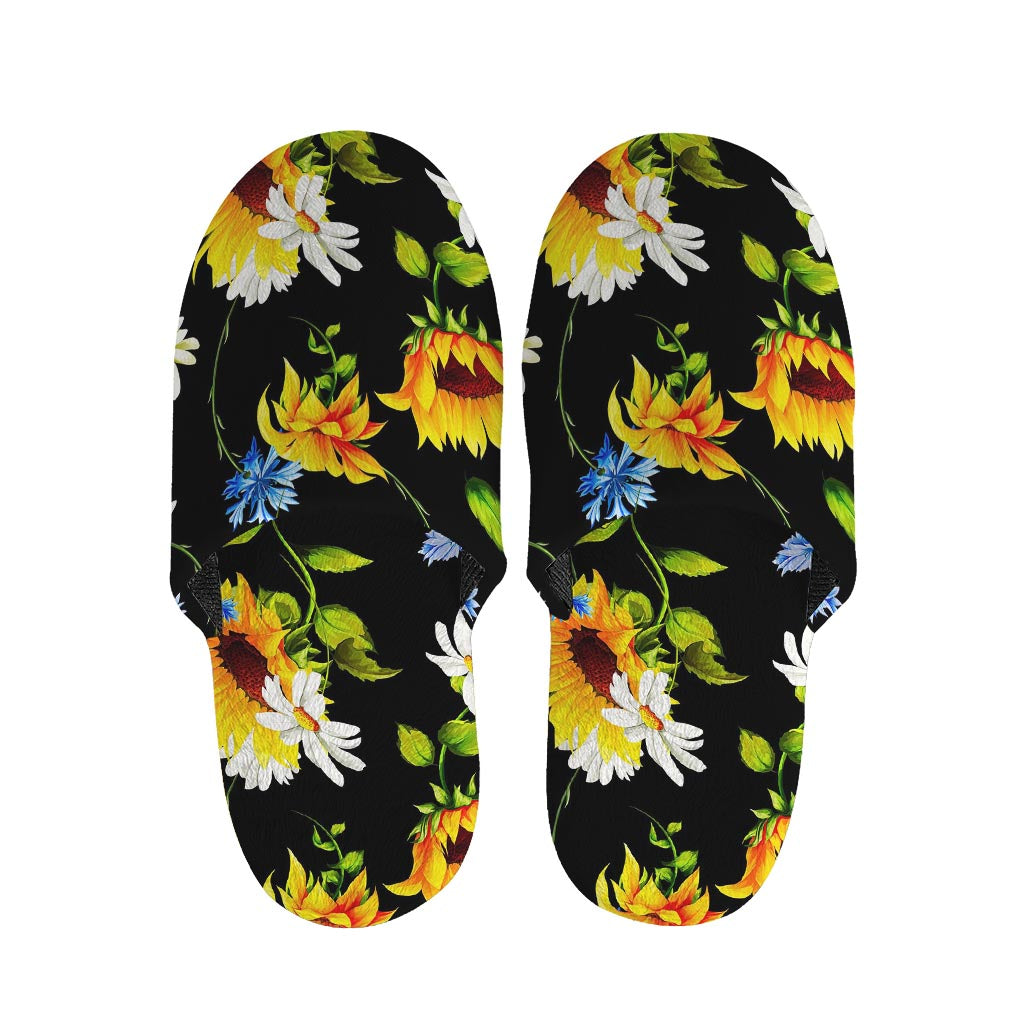 Sunflower Chamomile Pattern Print Slippers