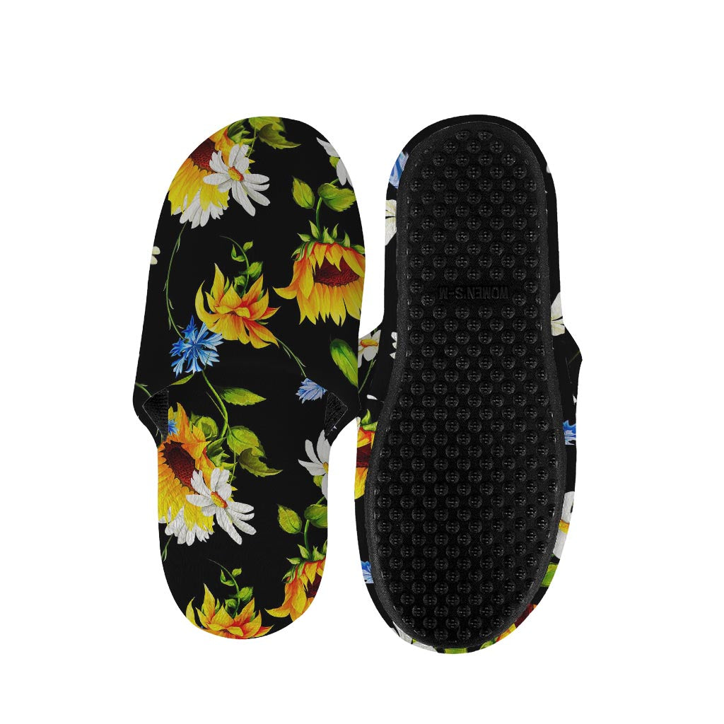 Sunflower Chamomile Pattern Print Slippers