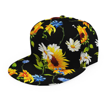 Sunflower Chamomile Pattern Print Snapback Cap