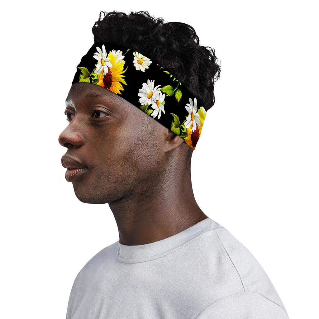 Sunflower Chamomile Pattern Print Sports Headband