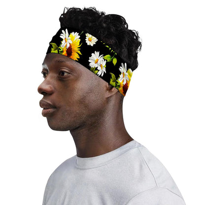 Sunflower Chamomile Pattern Print Sports Headband