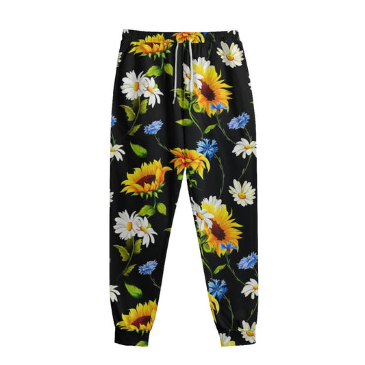 Sunflower Chamomile Pattern Print Sweatpants