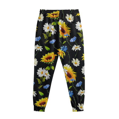 Sunflower Chamomile Pattern Print Sweatpants