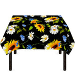 Sunflower Chamomile Pattern Print Tablecloth