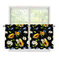 Sunflower Chamomile Pattern Print Tier Curtains