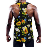 Sunflower Chamomile Pattern Print Training Tank Top