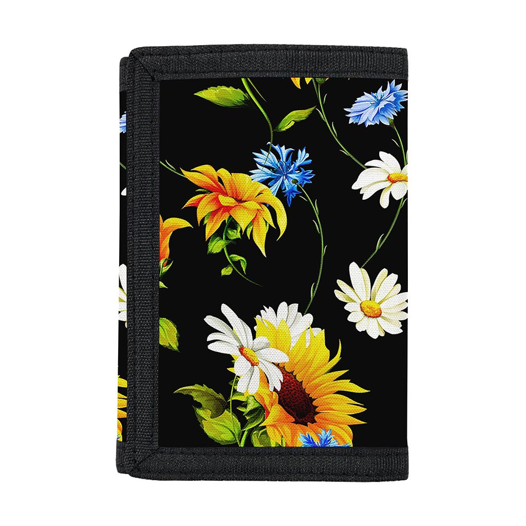 Sunflower Chamomile Pattern Print Trifold Wallet