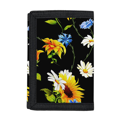 Sunflower Chamomile Pattern Print Trifold Wallet