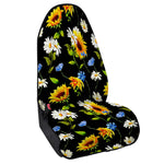 Sunflower Chamomile Pattern Print Waterproof Car Seat Cover