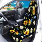 Sunflower Chamomile Pattern Print Waterproof Car Seat Cover