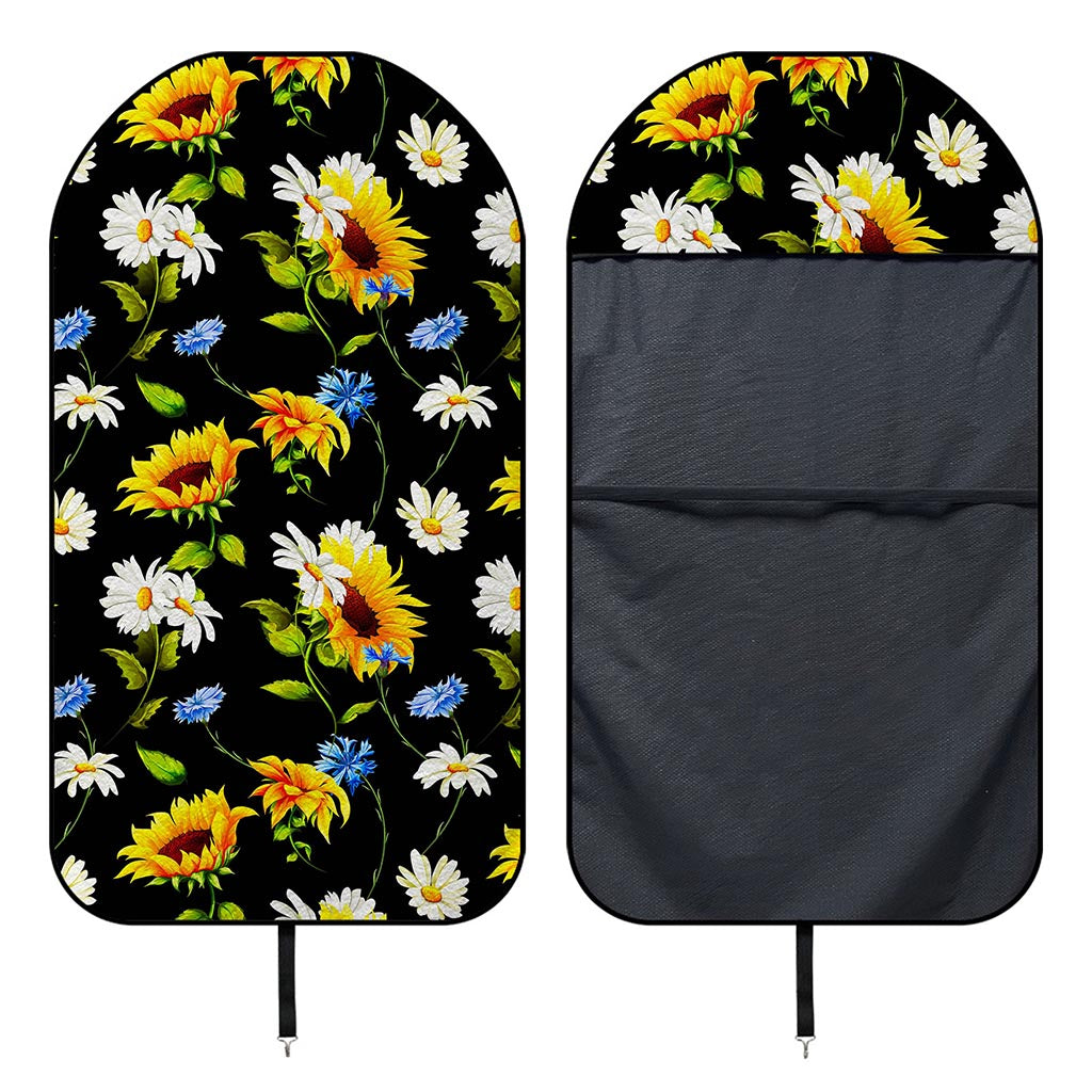 Sunflower Chamomile Pattern Print Waterproof Car Seat Cover