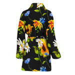 Sunflower Chamomile Pattern Print Women's Bathrobe