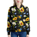 Sunflower Chamomile Pattern Print Women's Bomber Jacket